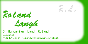 roland langh business card